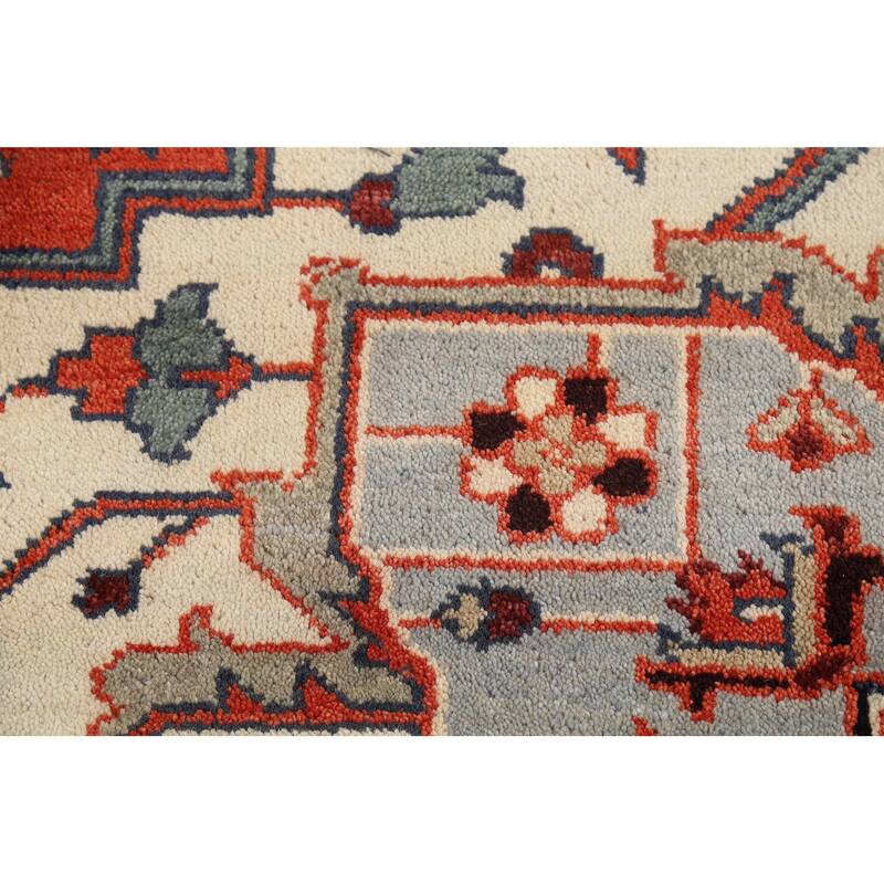 Geometric Heriz Serapi Oriental Area Rug Handmade Wool Carpet - 9'0"x 11'9"