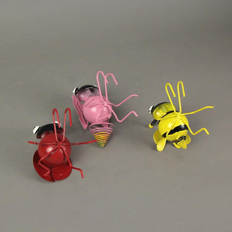 Metal Insect Flower Pot Hanger Ble Bee Ladybug Butterfly (Set Of 3) - 4.75 X 3.75 X 4.25 inches
