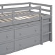 preview thumbnail 8 of 7, Gray Solid Wood Loft Bed with Writing Desk, Side Desk, Drawers, Shelves