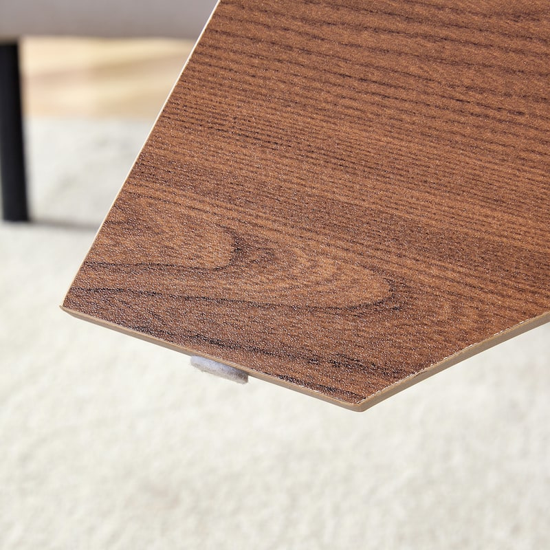 GDFStudio Elowen Tempered Glass Coffee Table with Wood Legs and Multi-Functional Design