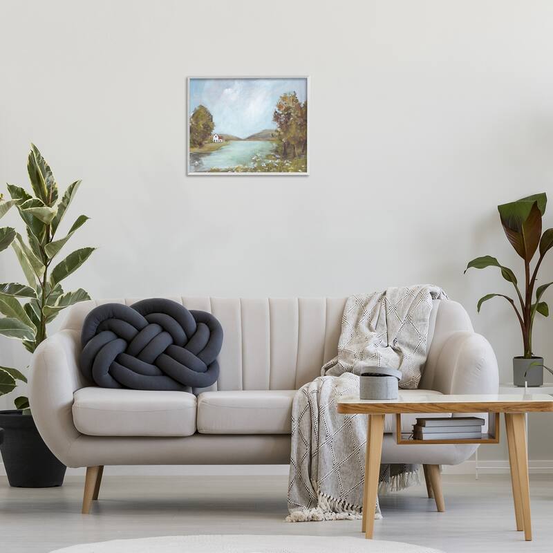 Stupell Distant Cottage Across River Framed Giclee Art Design By Amanda Hilburn