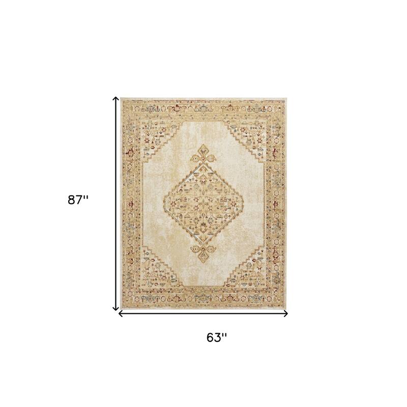 Lunaq Power Loomed Distressed Area Rug By HomeRoots