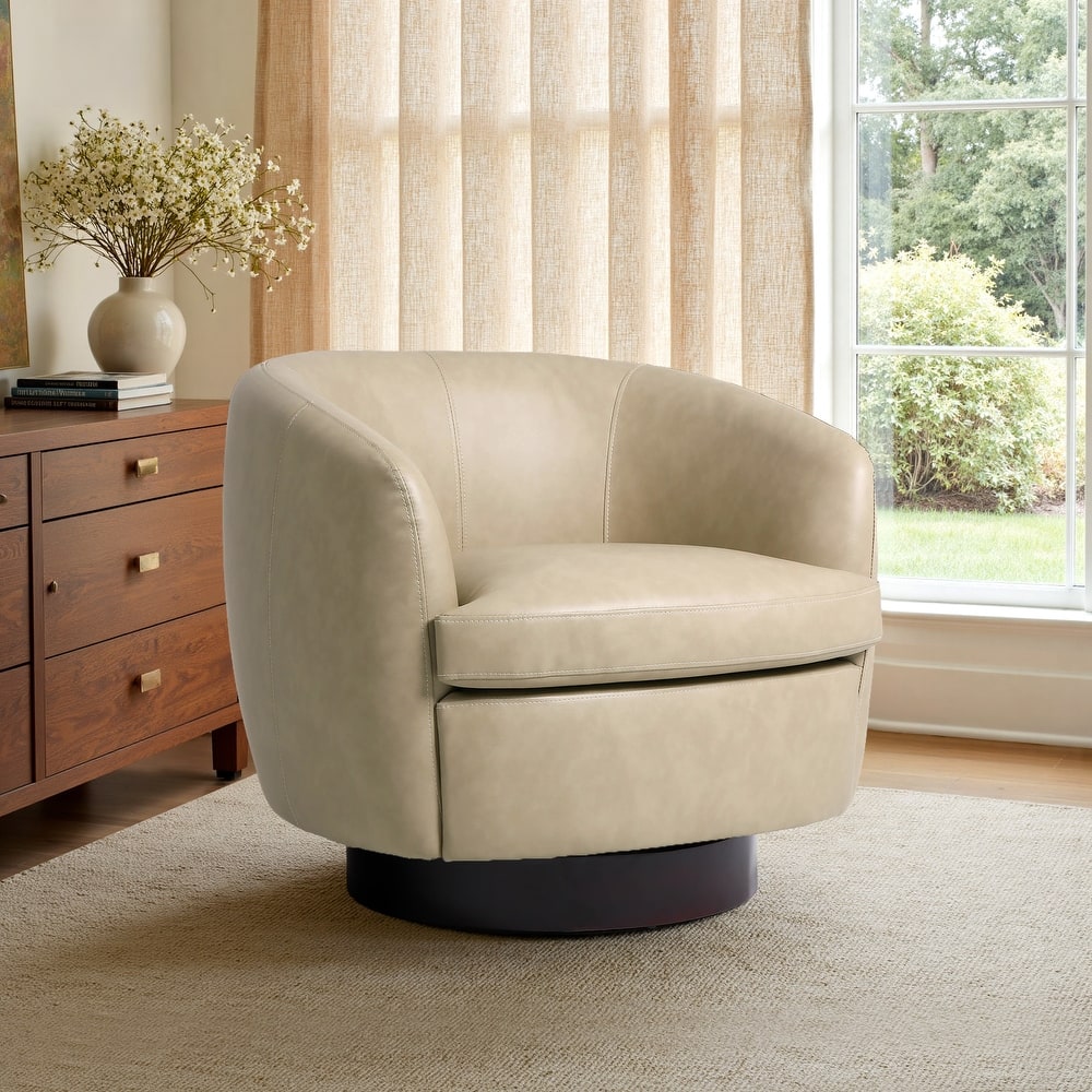 Upholstered Swivel Barrel Chair