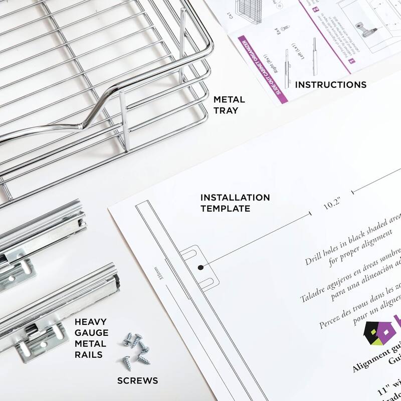 HOLDN’ STORAGE Pull Out Cabinet Organizers – Anti-Rust Chrome Pull Out Drawers for Kitchen Cabinets