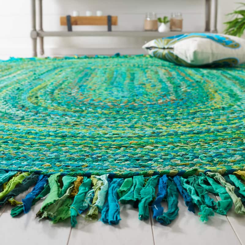 SAFAVIEH Handmade Braided Samya Country Cotton Rug with Fringe