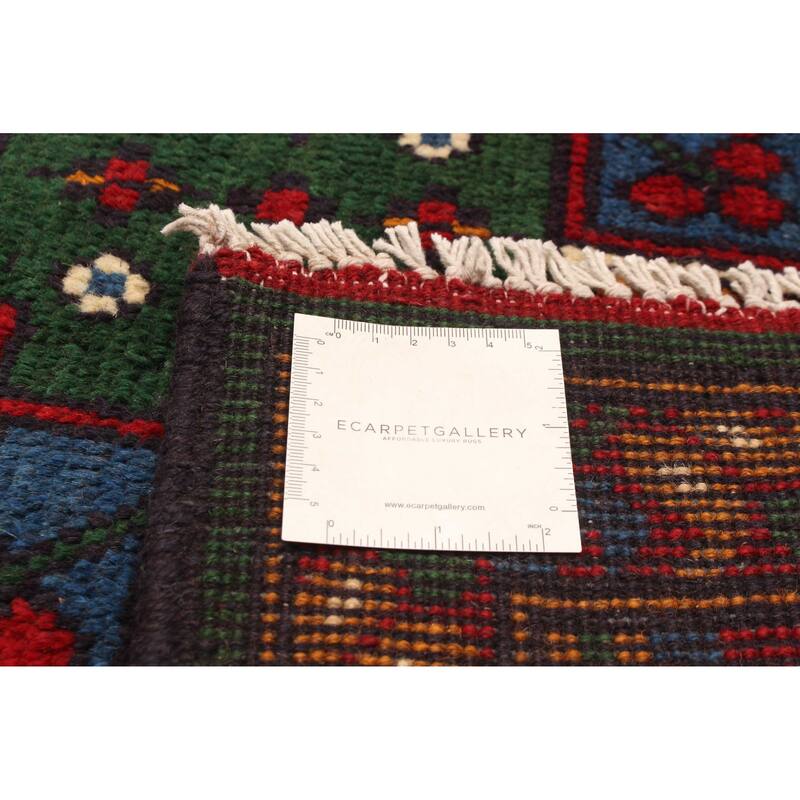 ECARPETGALLERY Hand-knotted Afghan Green Wool Rug - 4'11 x 6'6
