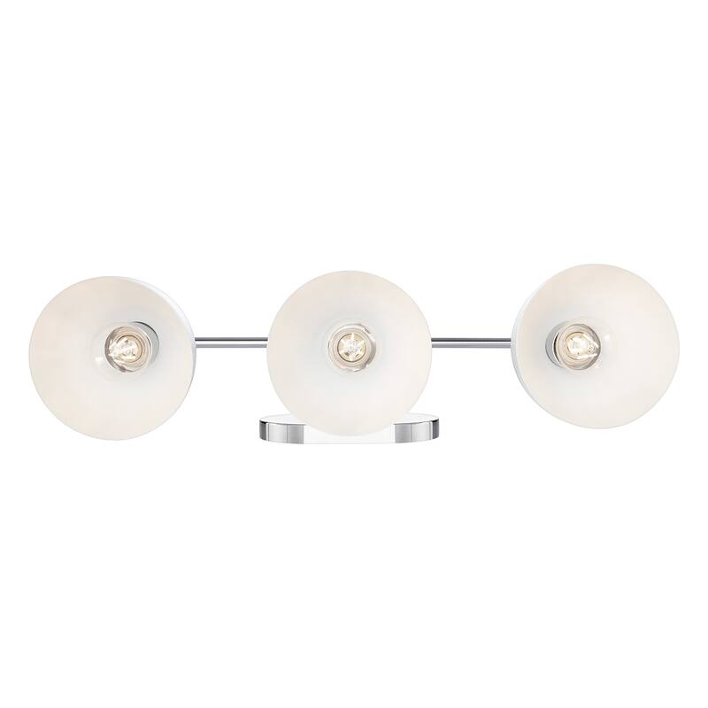Yep by Golden Lighting Zoey 3-light Vanity in Chrome and Matte White shade