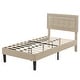 preview thumbnail 7 of 58, VECELO Tufted Upholstered Kids Bed with Adjustable Headboard,Twin Size Bed Set of 2