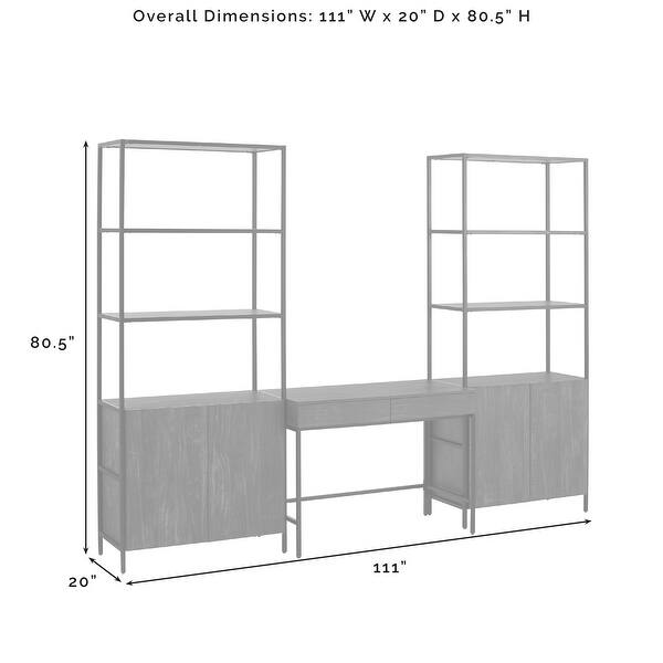 dimension image slide 0 of 3, Jacobsen 3Pc Desk & Etagere Set