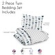 preview thumbnail 5 of 4, Woodland Arrow Collection Boy or Girl 2-piece Twin-size Comforter Set - Navy Blue Mint Grey and White