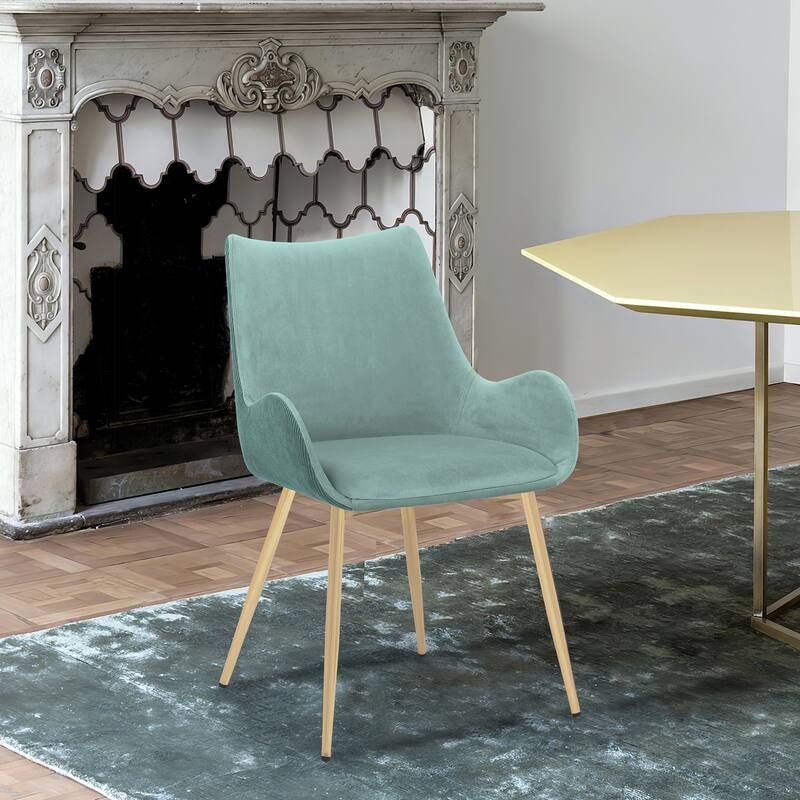 Avery Upholstered Dining Chair with Gold Legs - Teal