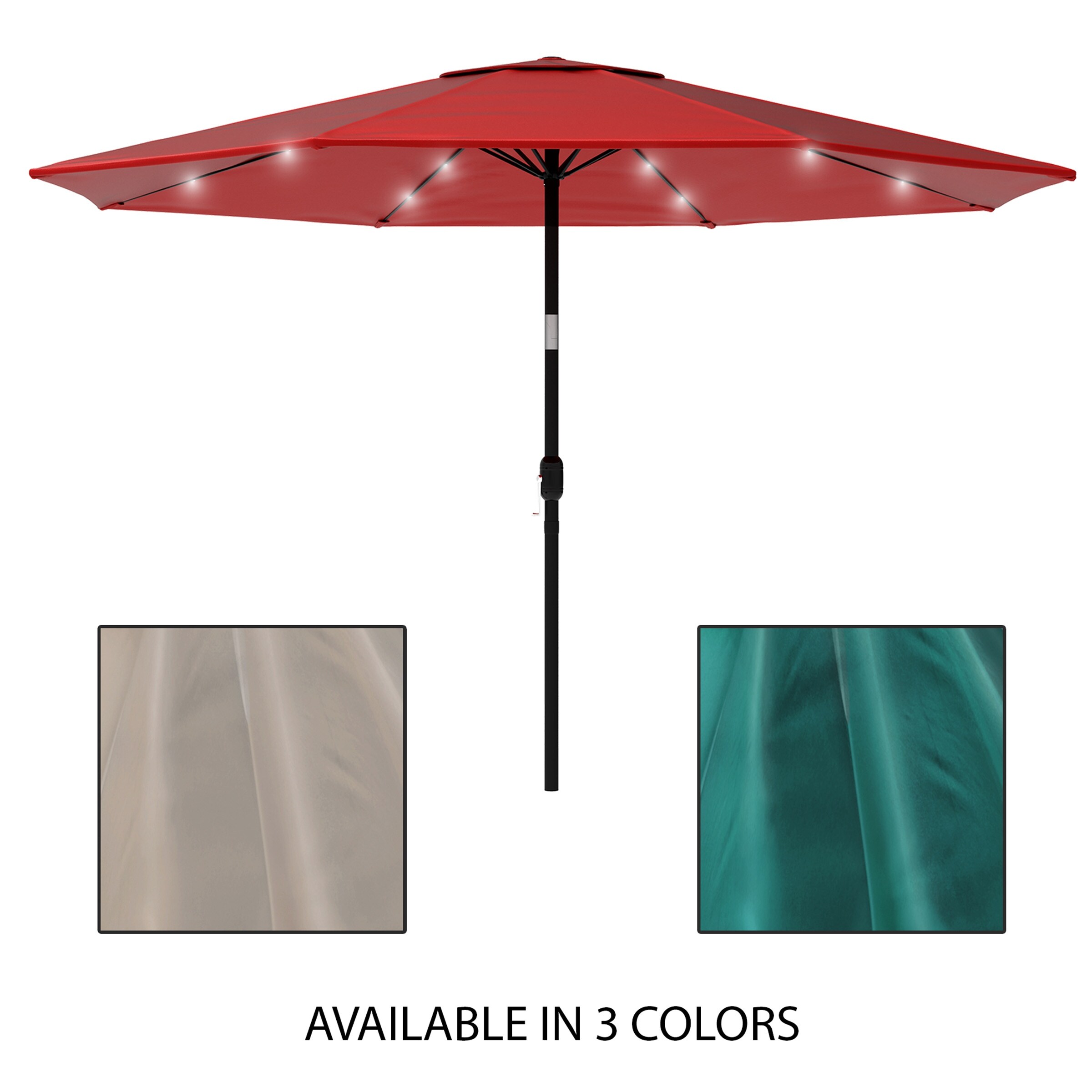 10 ft patio umbrella with solar lights
