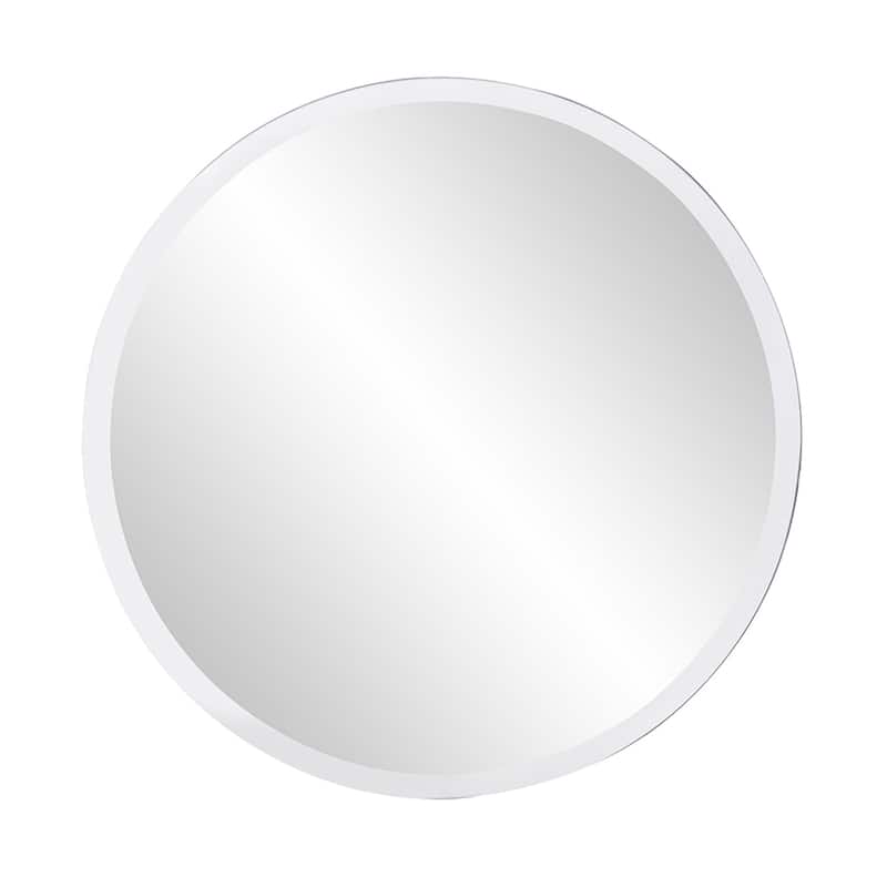 HomeRoots 28" Gray Round Unframed Accent Mirror