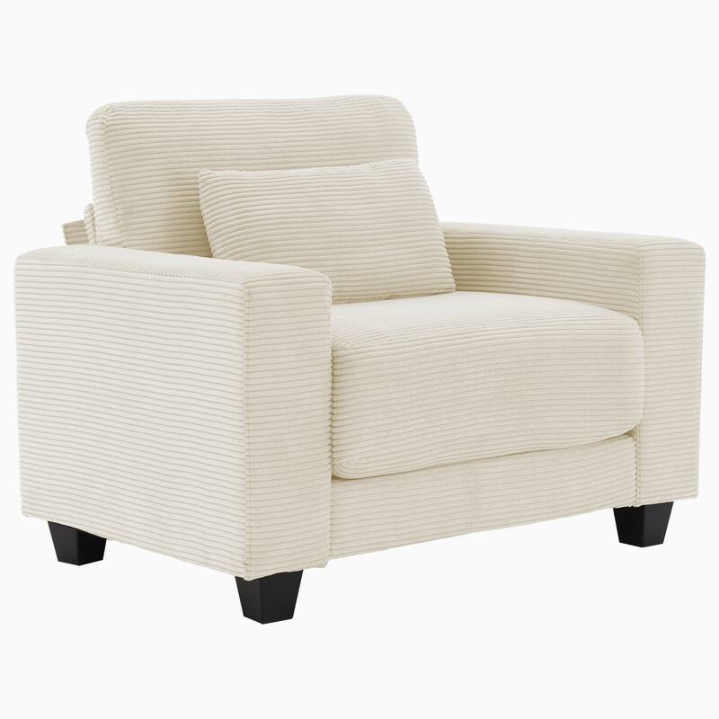 Corduroy Widened Single Sofa Chair, A Extra Lumbar Pillow
