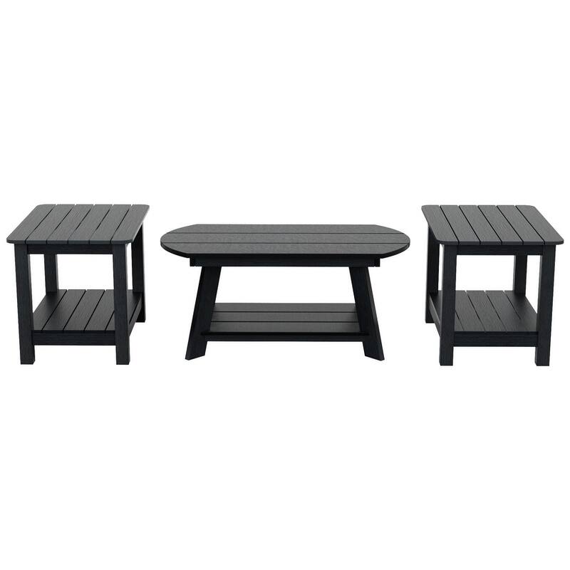 Vineyard HIPS Outdoor Eco-Friendly Coffee Table and Side Tables (3-Piece Set)