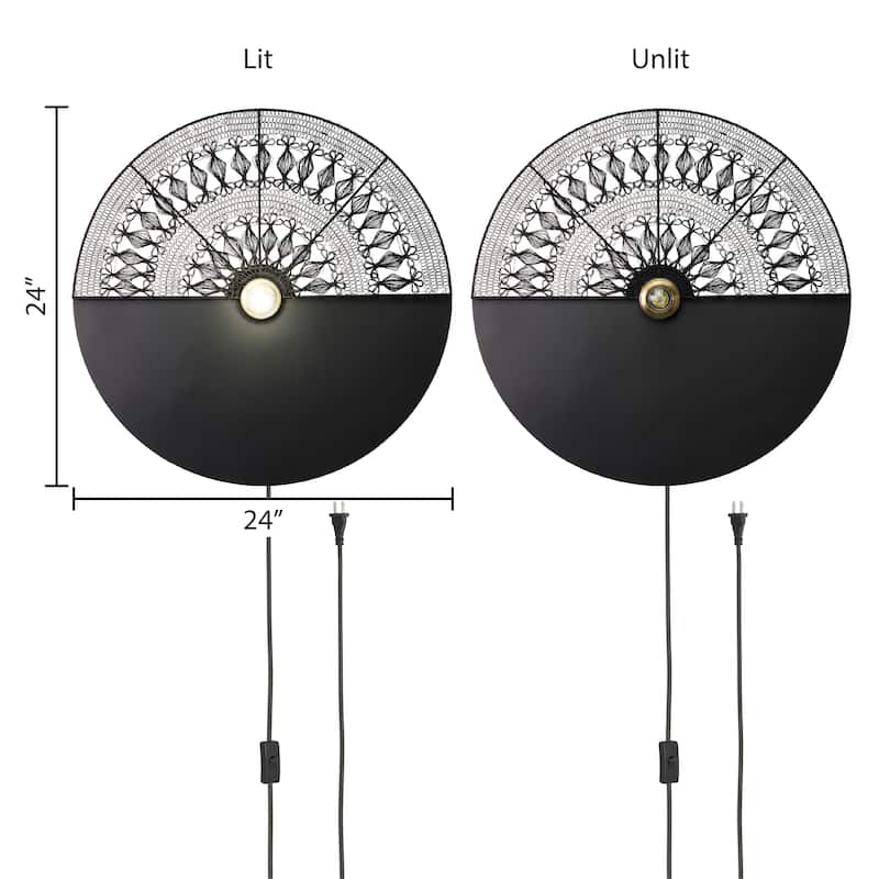 Mitchell River of Goods Black Metal Indoor Wall Sconce - 24" x 3.75" x 24"
