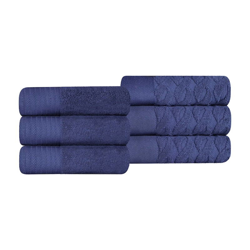 Turkish Cotton Herringbone and Solid Hand Towel Set by Superior