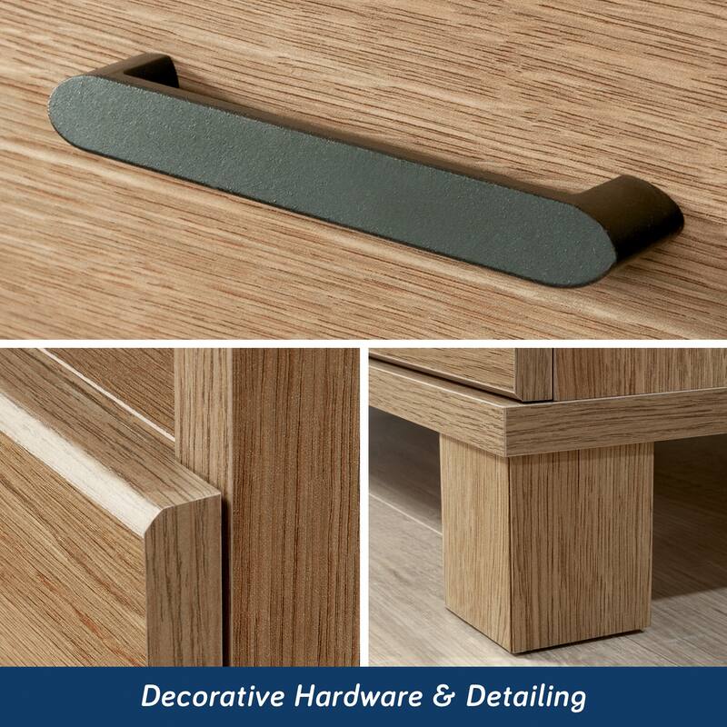 Wood Country Nightstand with 1 Drawer and Open Shelf, Brown