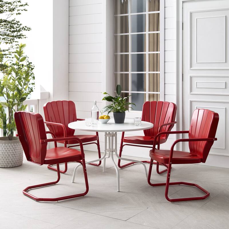 Crosley Ridgeland 5-piece Outdoor Dining Set - 104.5 W x 104.5 D x 34.25 H - Red