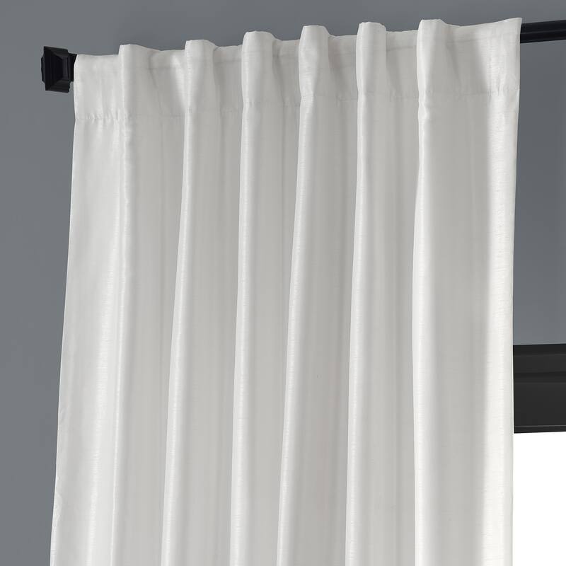 Exclusive Fabrics Blackout Textured Faux Dupioni Silk Curtains (1 Panel) - Luxurious Elegance and Superior Light Control