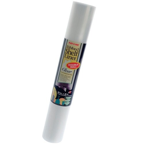 Warp's PM220-C Plast-O-Mat Ribbed Shelf Liner, 24" x 20', Clear
