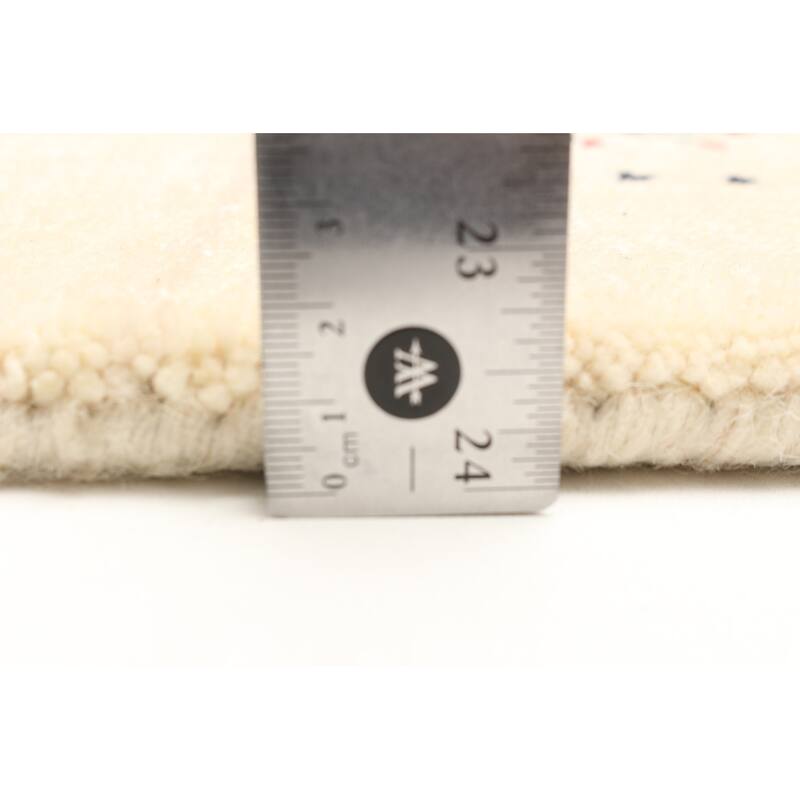 ECARPETGALLERY Hand Loomed Kashkuli Gabbeh Cream Wool Rug - 3'1 x 4'9