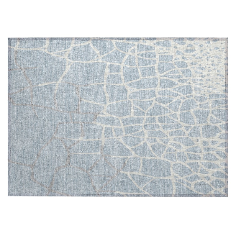 Machine Washable Indoor/ Outdoor Abstract Webby Chantille Rug