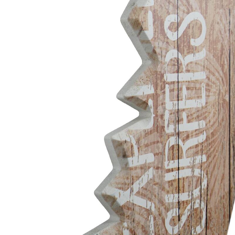 Big Kahuna Surf Club Shark Bite Wood Surfboard Plaque Wall Sign 60x15