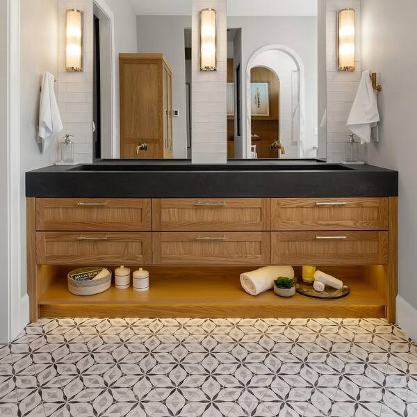 Somertile Carra Bardiglio Floral Porcelain Hexagon Floor Wall Tiles Overstock 17817389