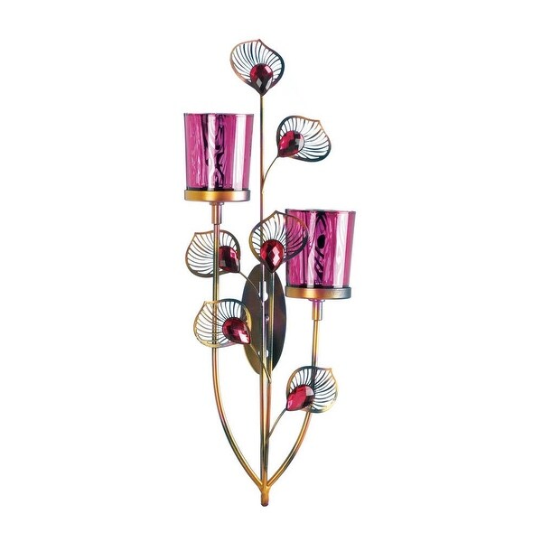 Retro Pink Peacock Wall Sconce