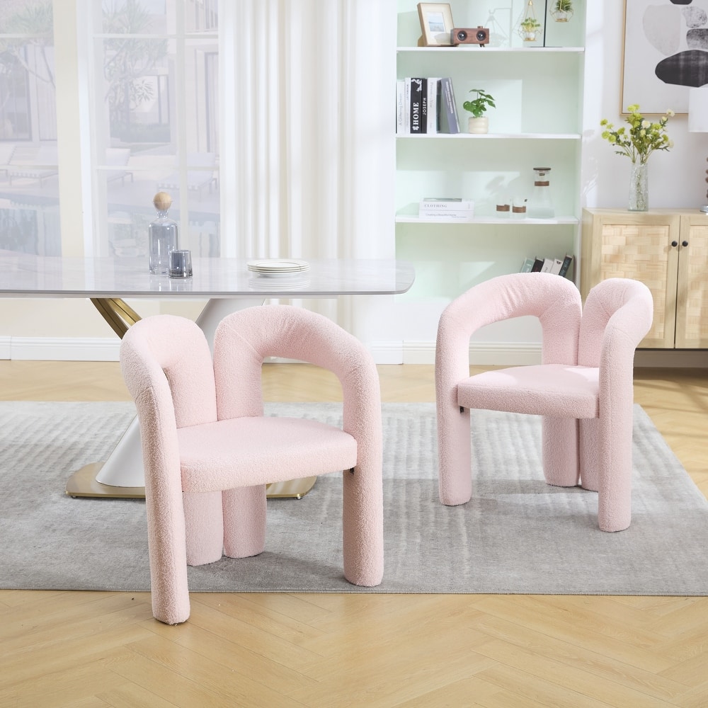 Contemporary Designed Fabric Upholstered Accent/Dining Chair /Barrel Side Chairs Kitchen Armchair set of 2