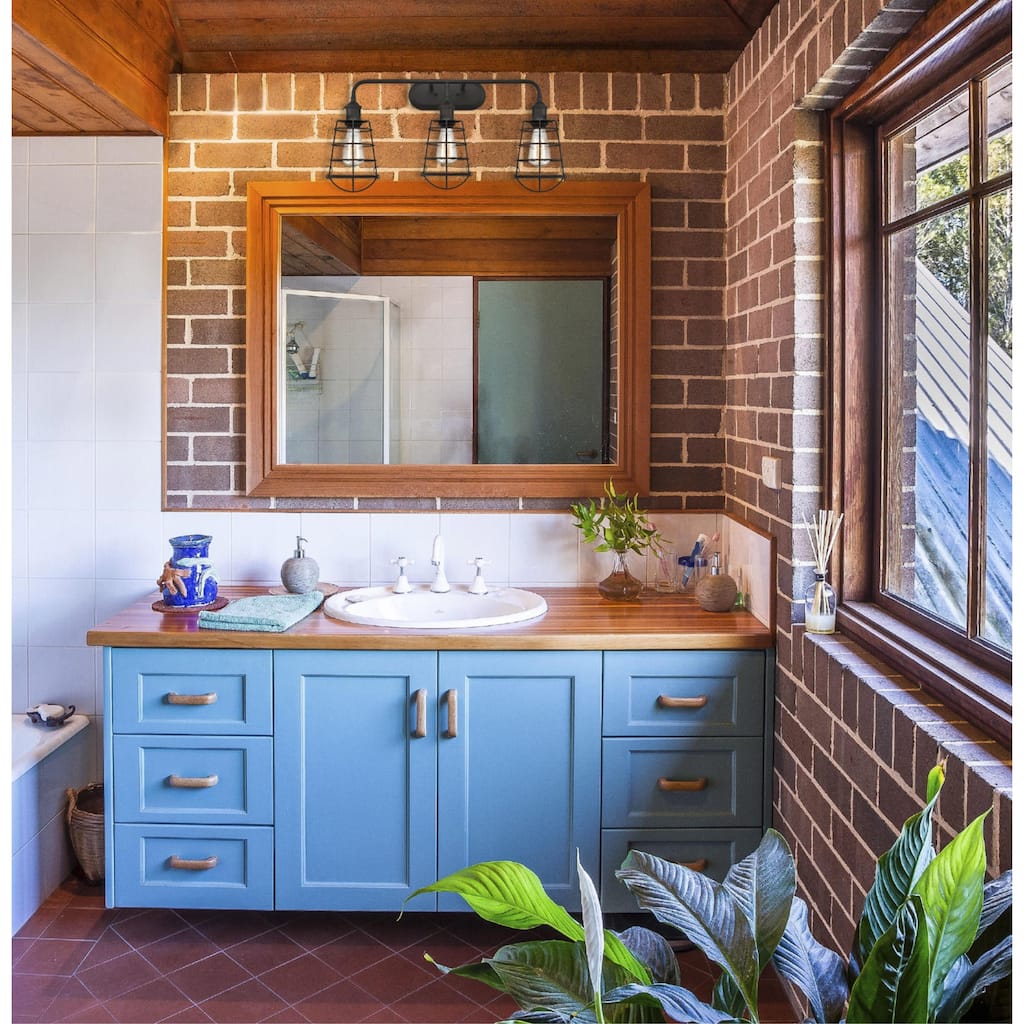 Westinghouse Oliver Three-Light Indoor Wall Fixture, Oil Rubbed Bronze Finish with Cage Shades - 3-Light