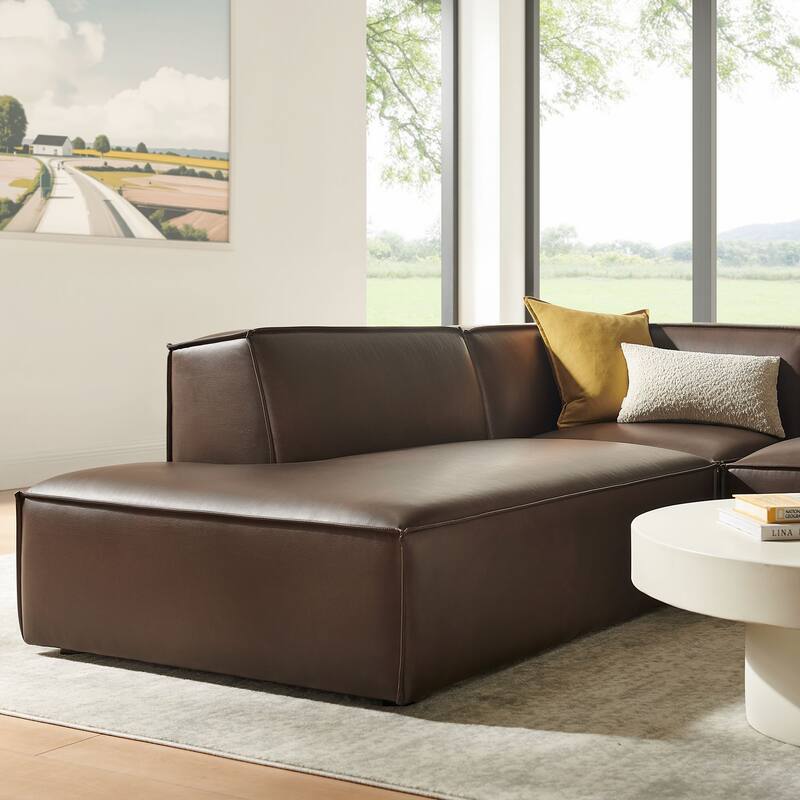 Restore 3-Piece Vegan Leather Modular L-Shaped Sectional Sofa
