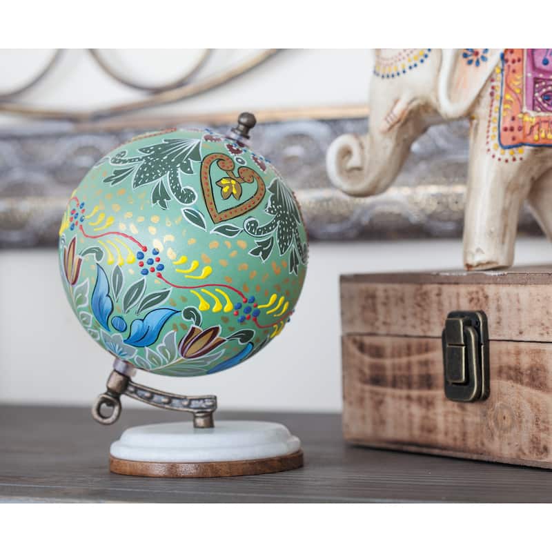 Multi Resin Traditional Globe 7 x 5 x 5 - Green