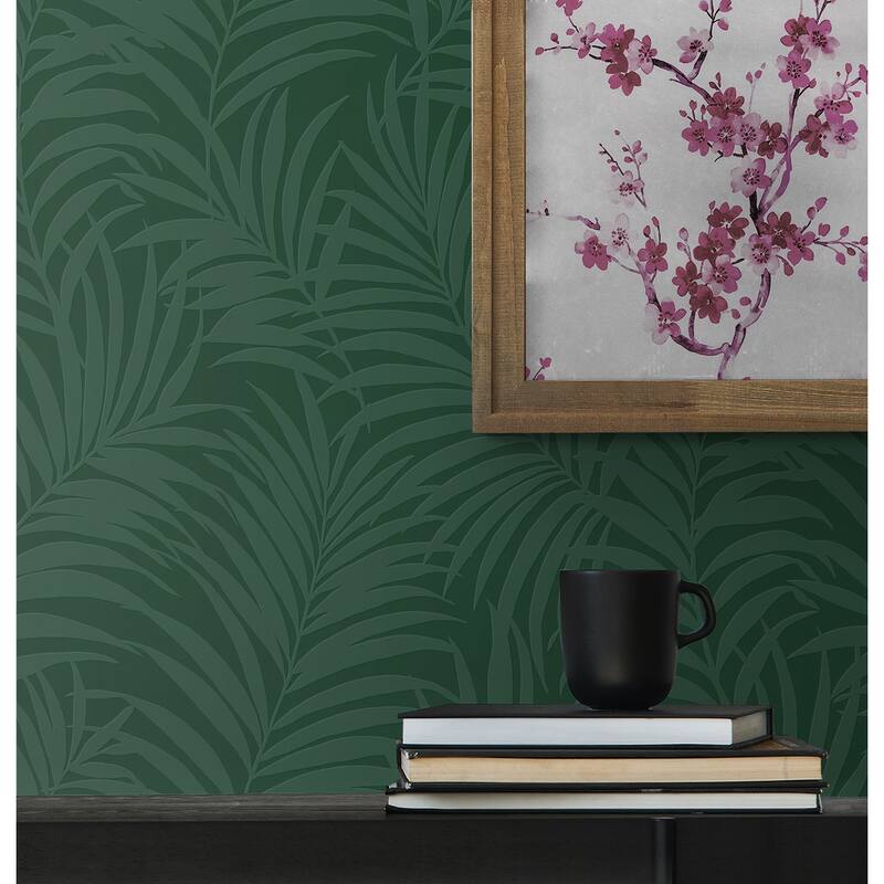 Seabrook Designs Off-White Tossed Palm Paintable Unpasted Wallpaper - 20.9 in. W x 33 ft. L