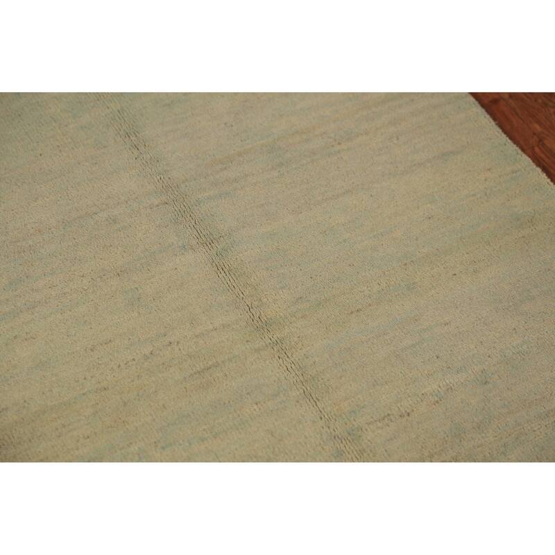 Modern Gabbeh Oriental Rug Handmade Solid Wool Carpet - 2'7" x 4'0"