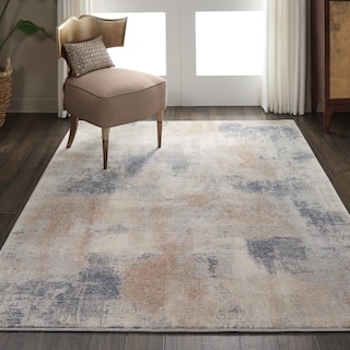 Rustic Textures Distressed Vintage Abstract Area Rug