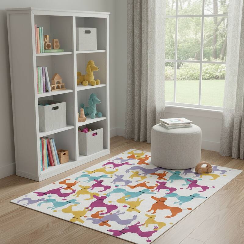 HomeRoots Juvenile/Youth Casual Rectangle Area Rug - 4' X 5'