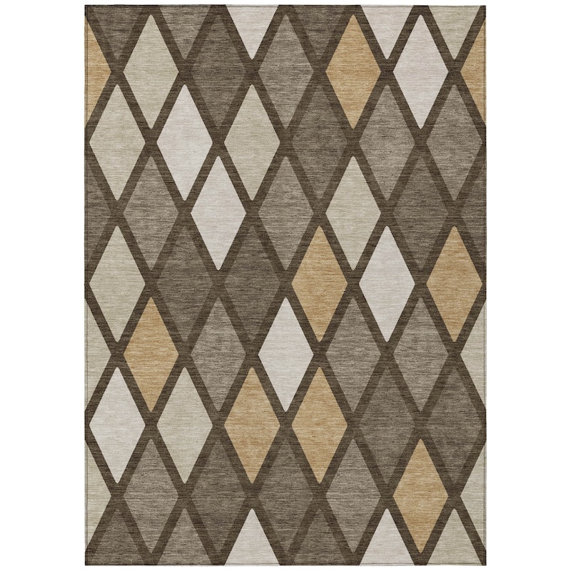 Machine Washable Indoor/ Outdoor Chantille Diamond Prism Rug
