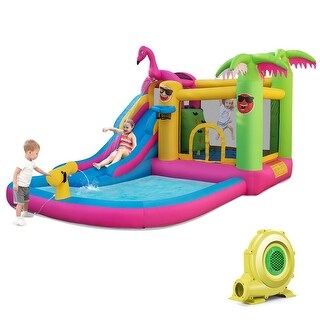 Costway Tropical Inflatable Bounce Castle for Backyard, Ocean Ball & - See Details