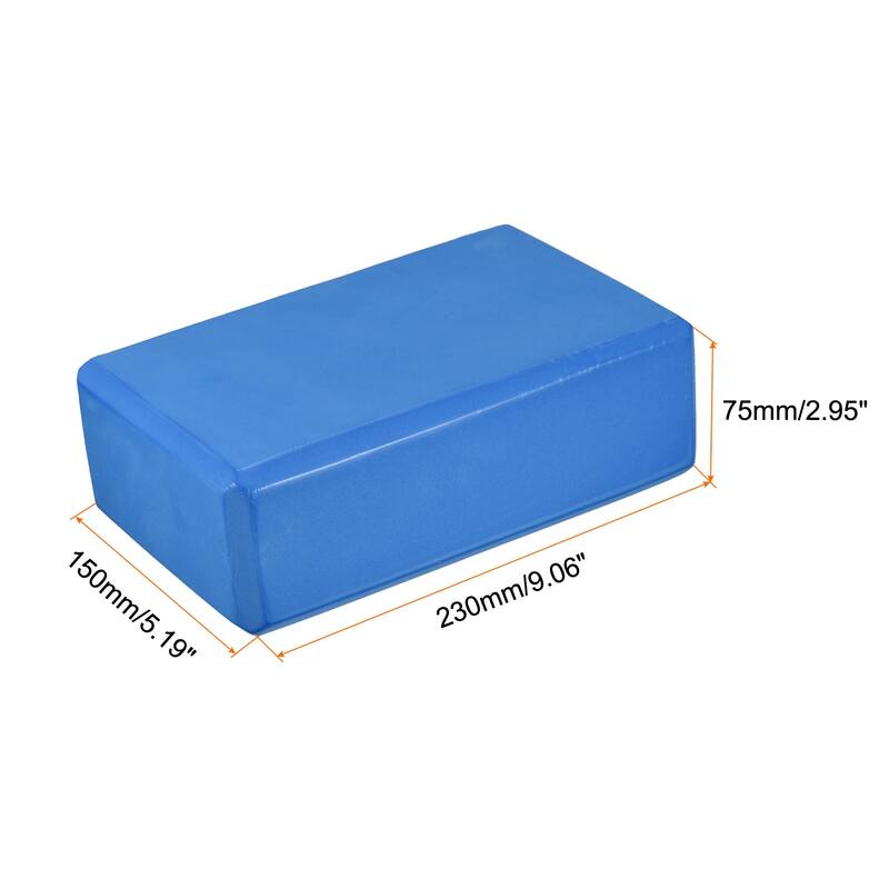 Yoga Block 9" x 6" x 3" Light Weight High-Density EVA Foam Brick - Blue