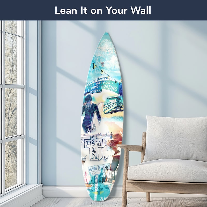American Art Decor Surfboard Plaque Wall Sign