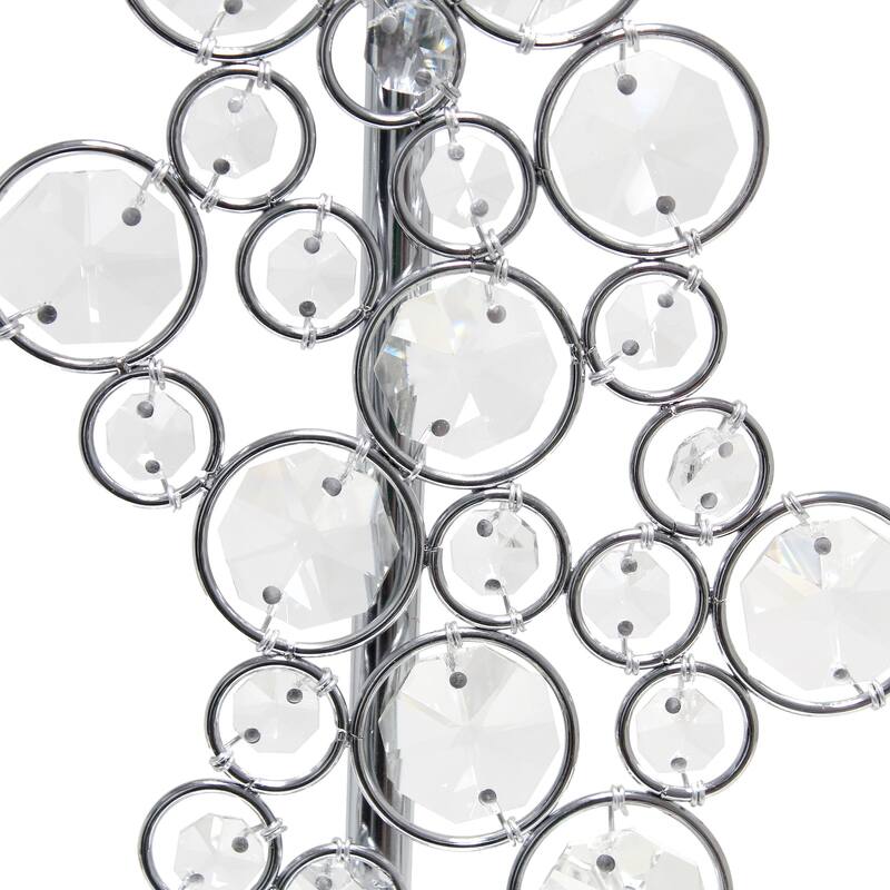 26.25 in. Chrome Finish Table Lamp with White Shade, Sturdy Table Lamp for Living Rooms and Bedrooms