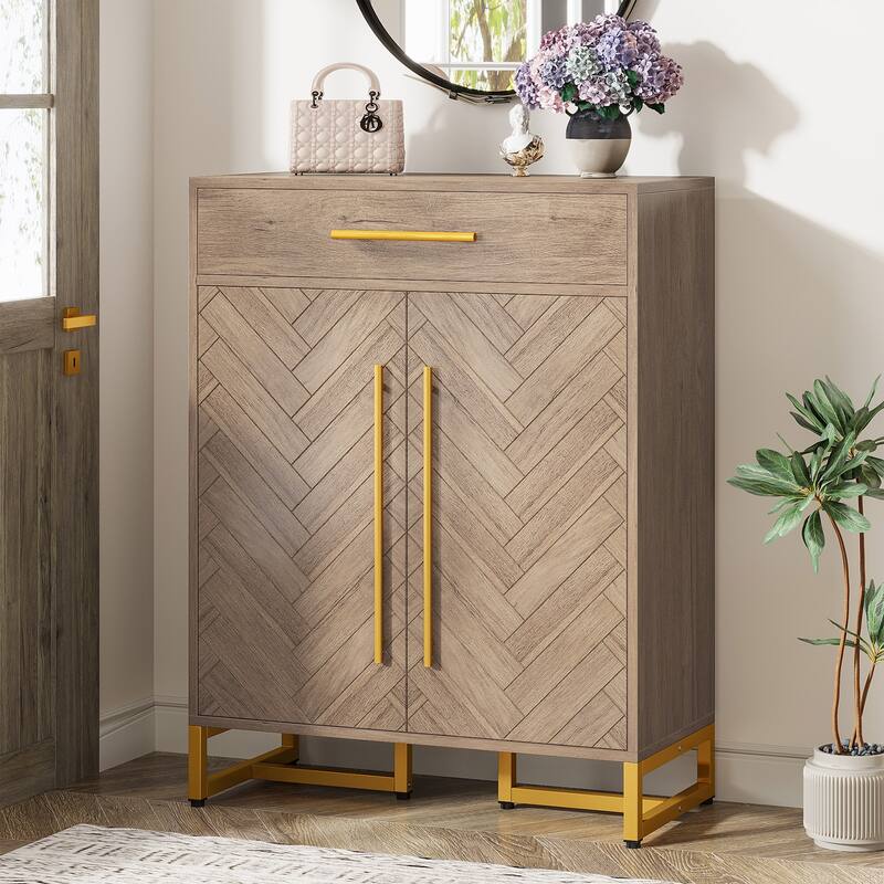 20 Pairs Modern Shoe Cabinet with Drawer for Entryway, Hallway - 31.5" W x 39.37" H x 15.75" D