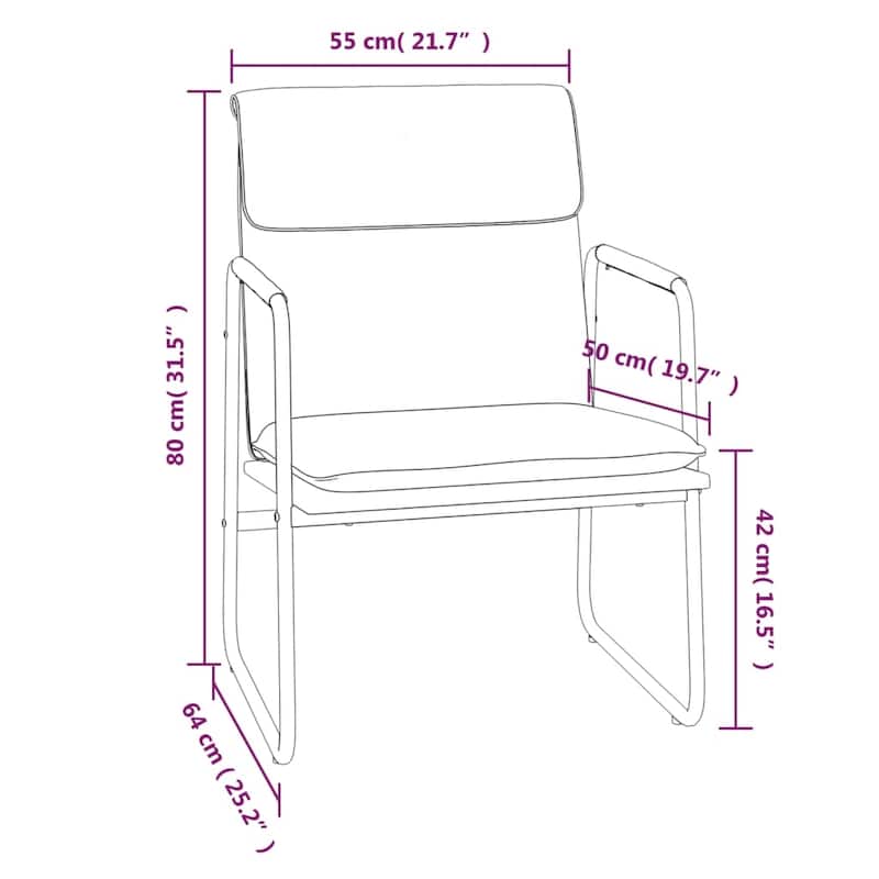 vidaXL Lounge Chair Black 21.7"x25.2"x31.5" Faux Leather - 21.7" x 25.2" x 31.5"