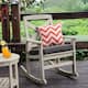 Cambridge Casual West Lake Solid Mahogany Outdoor Rocking Chair - Weathered Gray/Gray Cushion