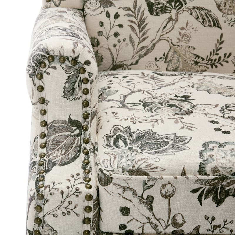 Patterned Upholstered Accent Chair for Living Room