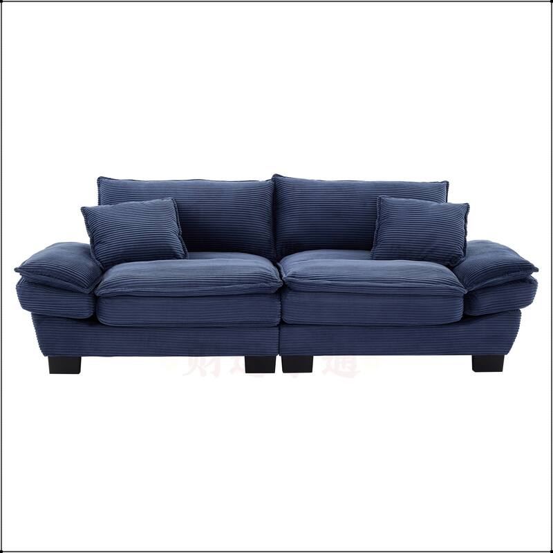 Corduroy Sofa Sleeper with Pillows