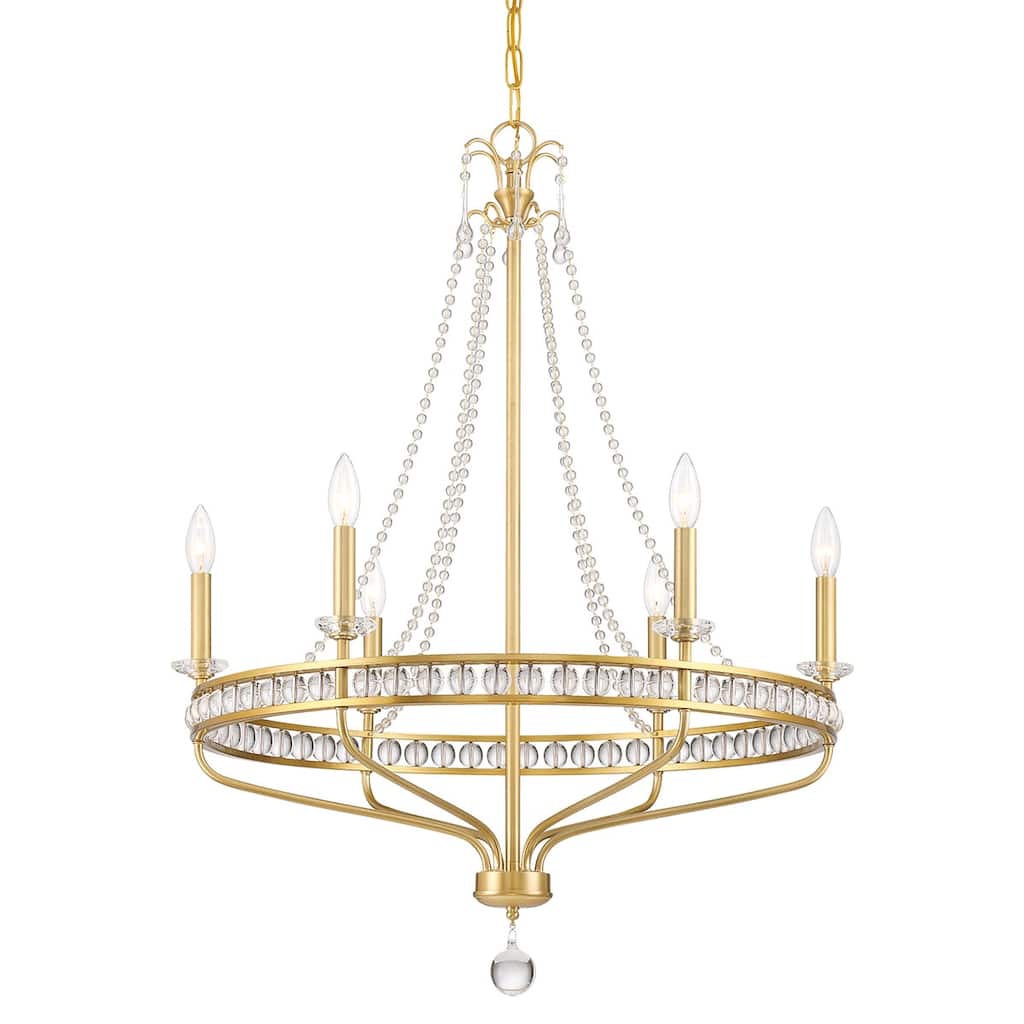 Crystorama Lighting Group SEV-1806 Seville 6 Light 28" Wide Beaded