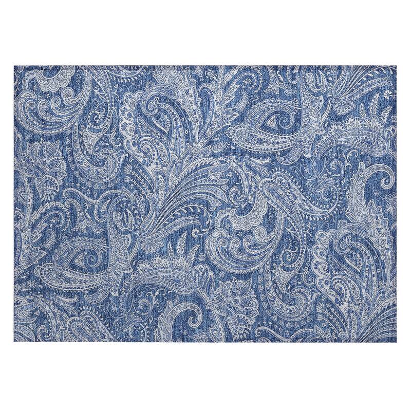 Machine Washable Indoor/ Outdoor Chantille Paisley Traditional Rug